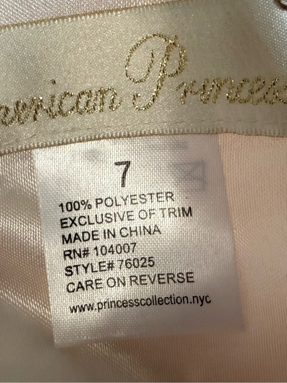 American Princess Girls Size 7 Blush Pink Lace Pearl Party Dress - Picture 5 of 5
